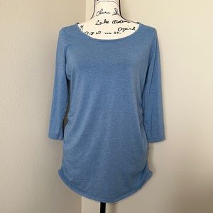 Motherhood Maternity Side Ruched Blue Top